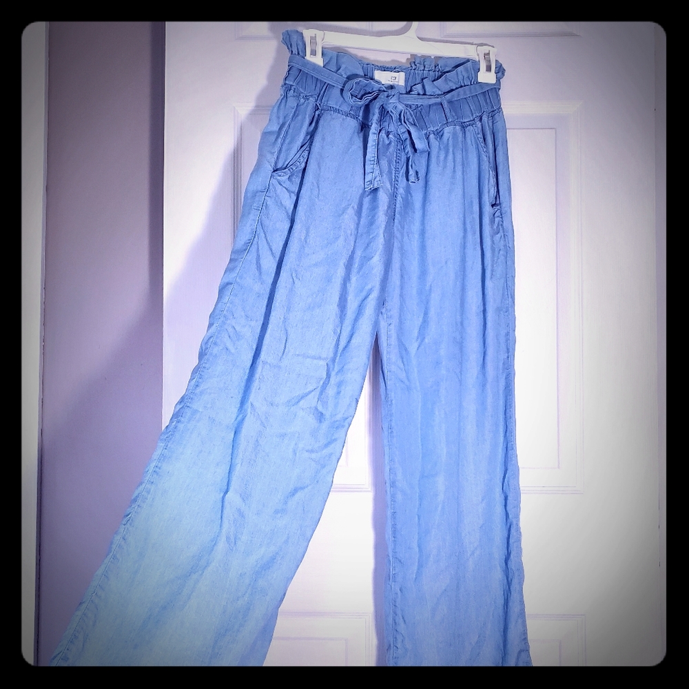 High wasted tie up pants